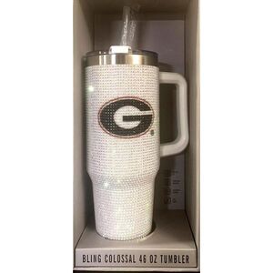 New NCAA White Bling‎ Colossal UGA 46oz Tumbler Georgia Bulldogs Rhinestone